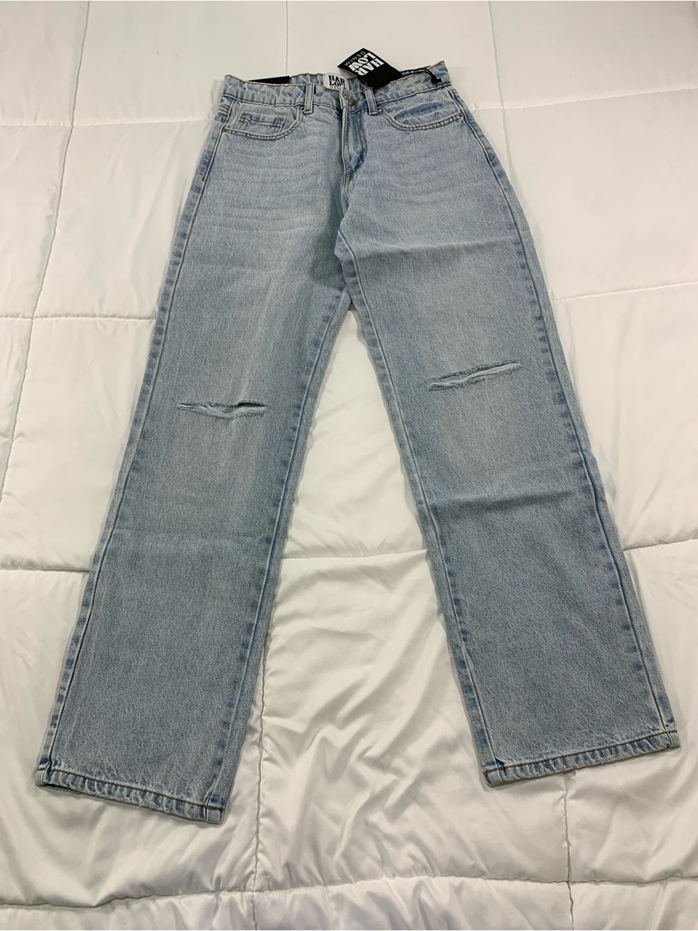 New HARLOW BAGGY DISTRESSED JEANS size 24